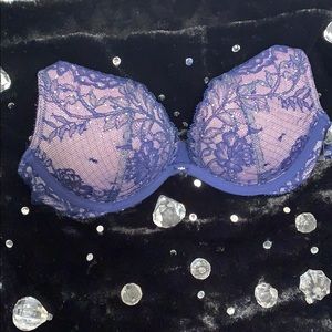 Navy Sparkling Plunge Push Up Bra💎